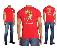 Roberto Cavalli Firenze Tigre Estampado Luxury Crew Cuello Camiseta Retro Top