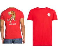 ROBERTO CAVALLI FIRENZE TIGRE LOGO IMPRESIÓN LUJOSA CUELLO REDONDO CAMISETA T L