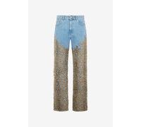 Roberto Cavalli Jeans Anchos De Denim Con Estampado Baby Jaguar - Female Pantalones Y Shorts Dark Blue 44