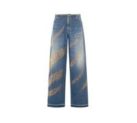 Roberto Cavalli Vaqueros Con Motivo Cebra De Pedrería - Female Ropa Azul 40