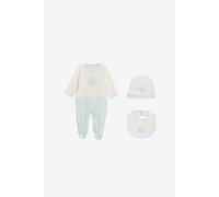 Roberto Cavalli Kit Infantil Monogram Zebra Estampado Azul Claro - Set Baby Blue 03m