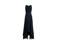 Roberto Cavalli Long Black And Navy Silk Dress - Female Ropa Azul Oscuro 46