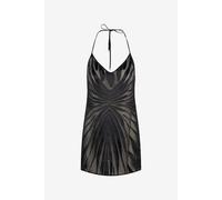 Roberto Cavalli Mini Vestido Slip Con Estampado Ray Devoré - Female Vestidos Black 40
