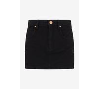 Roberto Cavalli Minifalda Vaquera Negra Con Bordado De Serpiente - Female Ropa Black 44