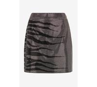 Roberto Cavalli Minifalda White Tigresse - Female Ropa Negro/plata 42