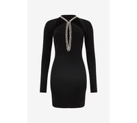 Roberto Cavalli Minivestido Con Aberturas Y Escote Joya - Female Ropa Negro 42