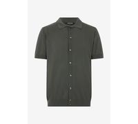 Roberto Cavalli Polo Verde De Punto Con Monogram Rc - Male Military Green L