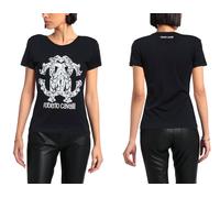 Roberto Cavalli RC Lynx-Print Monogram Algodón Camiseta Top Lounge Iconic L