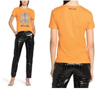 Roberto Cavalli RC Lynx-Print Monogram Algodón Camiseta Top Lounge Iconic / L