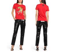Roberto Cavalli RC Tigre Estampado Logo Algodón Camiseta Top Lounge Iconic Wow