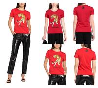 Roberto Cavalli RC Tigre Estampado Logo Algodón Camiseta Top Lounge Iconic' XL