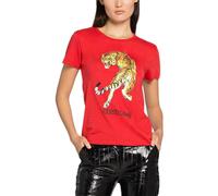 Roberto Cavalli RC Tigre Estampado Logo Algodón Camiseta Top Lounge Icono