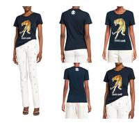 ROBERTO CAVALLI RC TIGRE IMPRIMIR LOGOTIPO ALGODÓN CAMISA TOP LOUNGE ICONIC