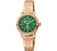 Roberto Cavalli by Franck Muller RV1L193M0071 - Reloj analógico de Cuarzo para Mujer con Correa de Acero Inoxidable, Verde, Moda