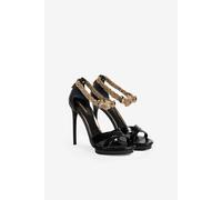 Roberto Cavalli Sandals With Jewel Panther Head - Female Sandalias Negro 36