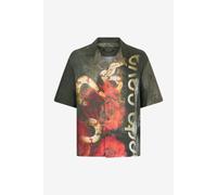 Roberto Cavalli Silk Shirt With Roses And Snakes Print - Male Ropa Rojo 52