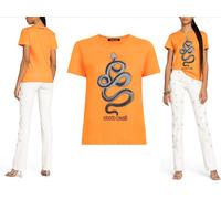 ROBERTO CAVALLI SNAKE ESTAMPADO MONOGRAM ALGODÓN CAMISETA TOP LOUNGE ICONIC