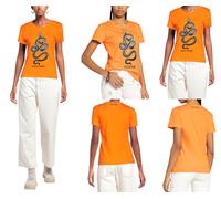 Roberto Cavalli Snake Estampado Monogram Algodón Camiseta Top Lounge Iconic L
