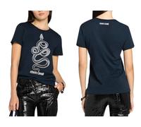 Roberto Cavalli Snake Estampado Monogram Algodón Camiseta Top Lounge Iconic M