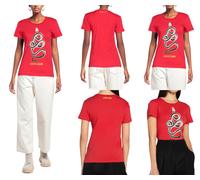 Roberto Cavalli Snake Estampado Monogram Algodón Camiseta Top Lounge Iconic Wow