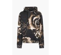 Roberto Cavalli Sudadera Con Capucha Y Estampado De Rosas - Male Ropa Negro/blanco Xxl