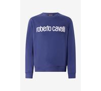 Roberto Cavalli Sweat-shirt Bleu À Logo - Male Sudaderas Navy Xl