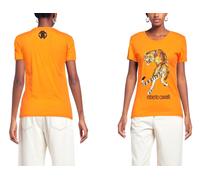 ROBERTO CAVALLI TIGRES RC ESTAMPADO LOGO ALGODÓN CAMISA TOP LOUNGE ICONIC