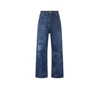 Roberto Cavalli Vaqueros Con Dragón Y Motivo Floral - Male Promo Sale Fw2025 Azul Oscuro 30