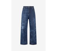 Roberto Cavalli - Vaqueros anchos con estampado de dragón y flores - Jeans - Hombre - Azul - W30 -