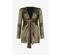 Roberto Cavalli Vestido Con Estampado Fil Coupé Leopard - Female Light Gold 46