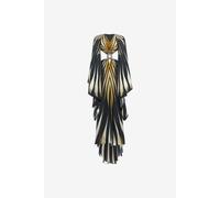 Roberto Cavalli Vestido Maxi De Seda Estampado Ray Of Gold - Female Vestidos Oro 42