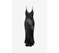 Roberto Cavalli Vestido Slip Con Estampado Ray Devoré - Female Vestidos Black 40