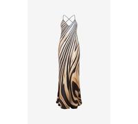 Roberto Cavalli Vestido Slip Estampado Zebra - Female Vestidos Maxi Natural/black 40