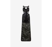 Roberto Cavalli Vestido Transparente Con Motivo Zebra Lentejuelas - Female Ropa Negro 38