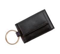 Roberto Romano 48205 - Mini Cartera de Piel de napa Fina, Monedero pequeño para Hombre y Mujer con Llavero, Monedero, Monedero Delgado para Billetes y Monedas plegados, Aprox. 8 x 5 cm, Color Negro,