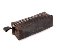 Roberto Romano 48214 - Estuche de Piel para bolígrafos, bolígrafos o Plumas estilográficas, Estuche de Piel engrasada, portalápices Aprox. 20 x 6 x 7 cm, marrón