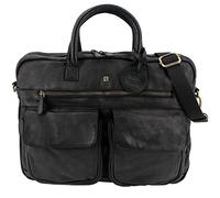 Roberto Romano Bolso de negocios hecho a mano FIRENZE de piel auténtica en negro 48200 | Maletín, bandolera, bolsa para ordenador portátil | Diseño moderno para negocios y ocio, Negro, ca. 29 x 40 x
