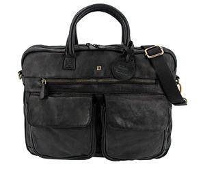 Roberto Romano Bolso de negocios hecho a mano FIRENZE de piel auténtica en negro 48200 | Maletín, bandolera, bolsa para ordenador portátil | Diseño moderno para negocios y ocio, Negro, ca. 29 x 40 x