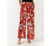 Roberto Verino Pantalón de mujer palazzo estampado floral. Rojo 42/L