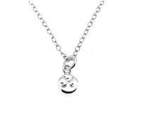 Roberts & Co Collar con inicial K de 6 mm, colgante de disco personalizado de plata de ley con letra de salón de baile, Plata esterlina