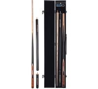 Robertson Taco de snooker R-1, 2 piezas con extensión, madera de fresno, punta de 9 mm, decoración de madera natural, en juego con maletín o bolsa