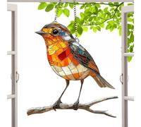 Robin En Ramas Sun Catchers, Suncatcher Acrílico para Colgar En El Jardín, Robin, Suncatcher para Jardines En Ventanas, Decoraciones con Motivos De Pájaros para Amantes De La Naturaleza