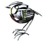 Robin - Escultura artística de chatarra de metal, con arte creativo reciclado, 13 x 7,5 x 13 cm, escultura de animales rústica, decoración de animales pintada a mano, diseño detallado inspirado