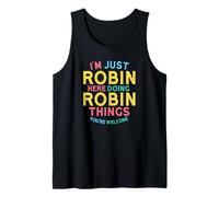 Robin está Haciendo Cosas de Robin: Divertido Nombre de Robin Camiseta sin Mangas