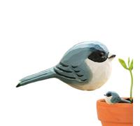 Robin Figurine - Hand Carved Painted Wooden Bird Ornament For Home