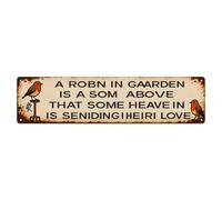 Robin Garden - Cartel de metal vintage con poema de amor, para bar, hogar, cueva de hombre, cocina, lavandería, decoración de pared, regalo, 10 x 40 cm
