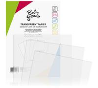 Robin Goods® 100 Hojas Transparentes Premium DIN A4, 110 g/m², Super Calidad, Imprimible, Artesanal, de Calco, Pergamino, de Arquitecto (Transparente)