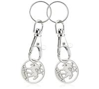 Robin Goods® 2X Llavero Signo del zodíaco Sagitario Chip del Carrito de Compras, Colgante del Signo del zodíaco para el Carrito de la Compra con Chip de la Compra extraíble, mosquetón (Tirador 2X)