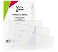Robin Goods® 50 Hojas de Papel Vegetal Premium DIN A4, 110 g/m, imprimible, Papel para Manualidades, Papel Vegetal, Papel de pergamino, Papel de Arquitecto (50 Hojas - Transparente)