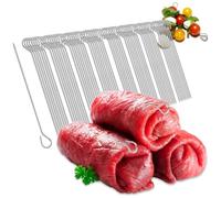 Robin Goods® 64x Agujas para rollos de acero inoxidable - Brochetas para carne de 11 cm de largo, inoxidables, duraderas - Juego de brochetas, repuesto de clip para rollos (64 piezas - aguja)